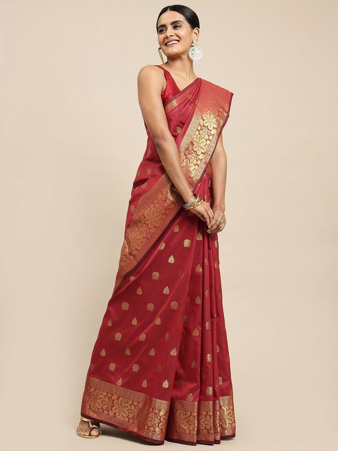 MF-1090 Lichi Silk Party Wear Sarees Catalog